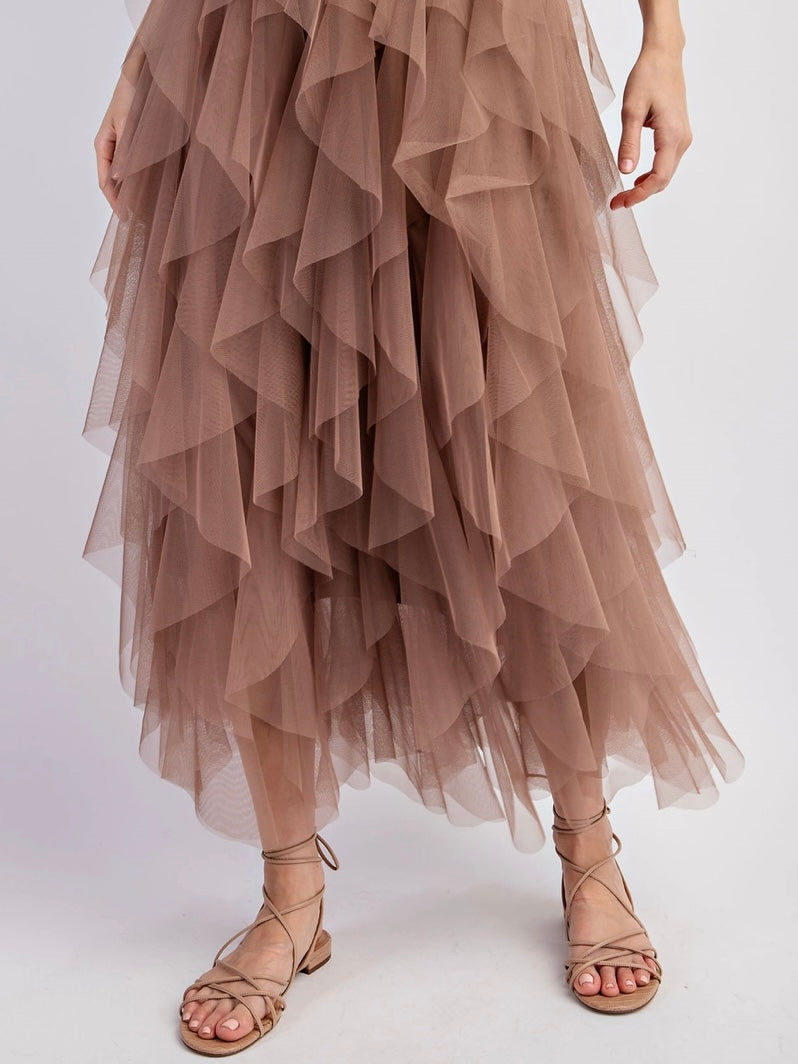 Moonlit Cascade Tulle Maxi Skirt